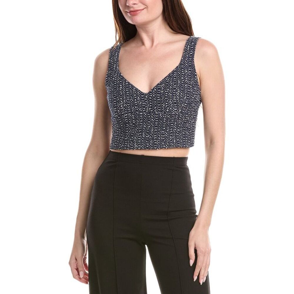 Hugo Boss Womens  Balitar Tweed Top, Blue